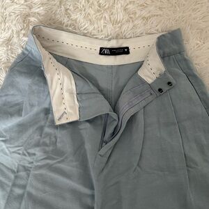 ZARA Light Blue Linen Pants, XS